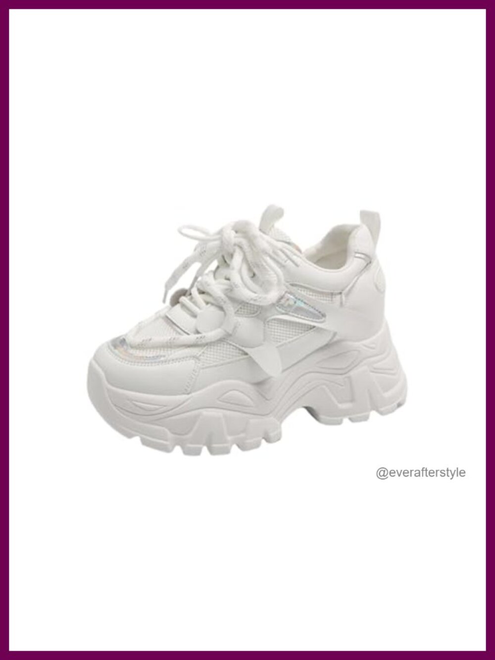 Women's Chunky Platform Sneakers Lace-Up Casual Walking Shoes